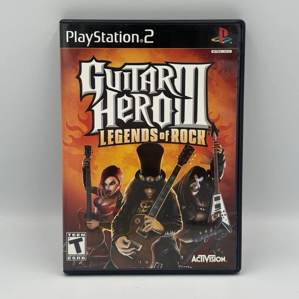 Guitar Hero 3 III Legends of Rock‎ Game (PlayStation 2 2007) CIB